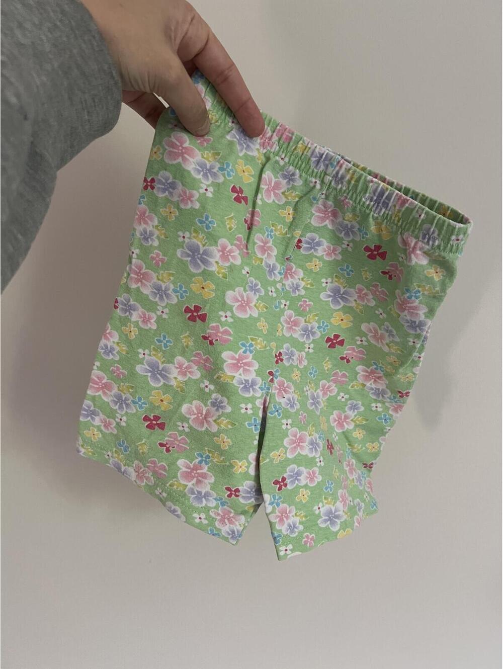 Vintage Carter's Green/Purple/Pink Floral AOP Biker Shorts, Size 6